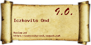 Iczkovits Ond névjegykártya